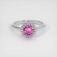 1.30 Ct. Pink Sapphire Ring, 10K White Gold 1