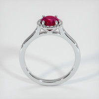 0.84 Ct. Pinkish Red Ruby Ring, 10K White Gold 3