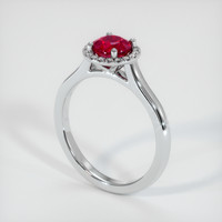 0.75 Ct. Pinkish Red Ruby Ring, 10K White Gold 2