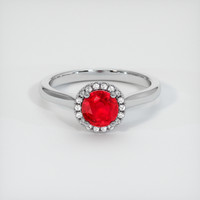1.10 Ct. Pinkish Red Ruby Ring, 10K White Gold 1