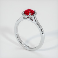 1.10 Ct. Pinkish Red Ruby Ring, 10K White Gold 2