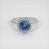 2.28 Ct. Blue Sapphire Ring, 10K White Gold 1