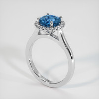 2.28 Ct. Blue Sapphire Ring, 10K White Gold 2