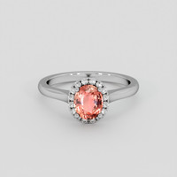1.08 Ct. Padparadscha Sapphire Ring, 10K White Gold 1