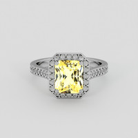 2.67 Ct. Yellow Sapphire Ring, 10K White Gold 1