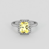 2.67 Ct. Yellow Sapphire Ring, 10K White Gold 1