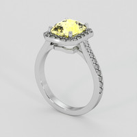 2.67 Ct. Yellow Sapphire Ring, 10K White Gold 2