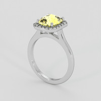 2.67 Ct. Yellow Sapphire Ring, 10K White Gold 2