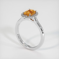 1.09 Ct. Orangish Brown Sapphire Ring, 10K White Gold 2