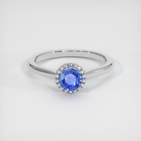 0.56 Ct. Blue Sapphire Ring, 10K White Gold 1
