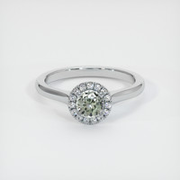 0.63 Ct. Green Sapphire Ring, 10K White Gold 1