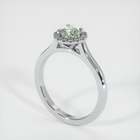 0.63 Ct. Green Sapphire Ring, 10K White Gold 2