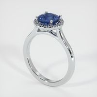 1.89 Ct. Blue Sapphire Ring, 14K White Gold 2