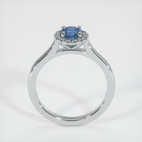 0.65 Ct. Greenish Blue Sapphire Ring, 14K White Gold 3
