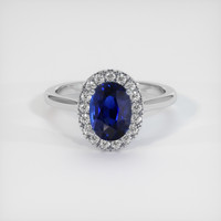 1.60 Ct. Blue Sapphire Ring, 14K White Gold 1