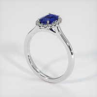 1.08 Ct. Blue Sapphire Ring, 14K White Gold 2