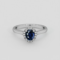 0.96 Ct. Blue Sapphire Ring, 14K White Gold 1