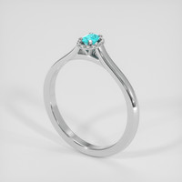 0.11 Ct. Greenish Blue Paraiba Tourmaline Ring, 14K White Gold 2