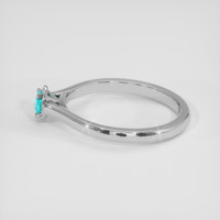 0.11 Ct. Greenish Blue Paraiba Tourmaline Ring, 14K White Gold 4