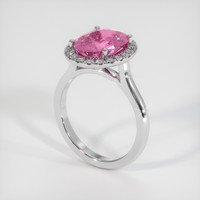2.80 Ct. Pink Sapphire Ring, 14K White Gold 2
