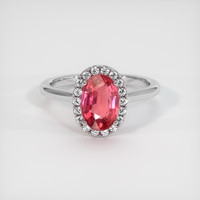 2.50 Ct. Padparadscha Sapphire Ring, 14K White Gold 1