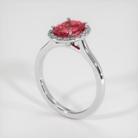 2.50 Ct. Padparadscha Sapphire Ring, 14K White Gold 2