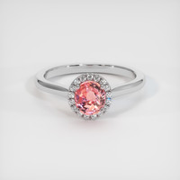 1.03 Ct. Padparadscha Sapphire Ring, 14K White Gold 1