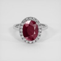 4.02 Ct. Ruby Ring, 14K White Gold 1
