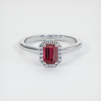 0.71 Ct. Ruby Ring, 14K White Gold 1