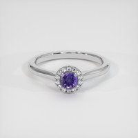 0.27 Ct. Sapphire Ring, 14K White Gold 1