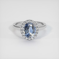 2.33 Ct. Bi Color Sapphire Ring, 14K White Gold 1