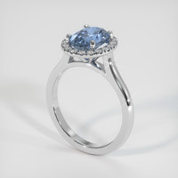 2.33 Ct. Bi Color Sapphire Ring, 14K White Gold 2