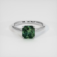 2.23 Ct. Bluish Green Sapphire Ring, 14K White Gold 1