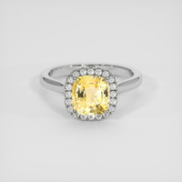 3.17 Ct. Yellow Sapphire Ring, 14K White Gold 1