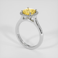 3.17 Ct. Yellow Sapphire Ring, 14K White Gold 2