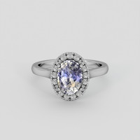 2.44 Ct. Bi Color Sapphire Ring, 14K White Gold 1