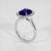 3.07 Ct. Blue Sapphire Ring, 14K White Gold 2