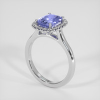 2.57 Ct. Purplish Blue Sapphire Ring, 14K White Gold 2