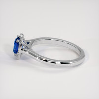 1.00 Ct. Blue Sapphire Ring, 14K White Gold 4