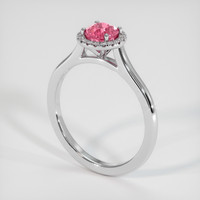 0.89 Ct. Padparadscha Sapphire Ring, 14K White Gold 2
