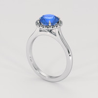 1.73 Ct. Blue Sapphire Ring, 14K White Gold 2