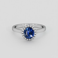1.12 Ct. Blue Sapphire Ring, 14K White Gold 1