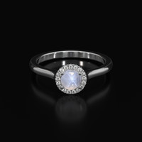 0.50 Ct. Sapphire Ring, 14K White Gold 1