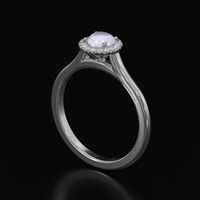 0.50 Ct. Sapphire Ring, 14K White Gold 2