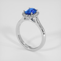 1.23 Ct. Color Change Sapphire Ring, 14K White Gold 2