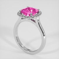 3.67 Ct. Pink Sapphire Ring, 14K White Gold 2