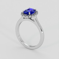 2.03 Ct. Blue Sapphire Ring, 14K White Gold 2