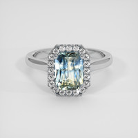 3.01 Ct. Bi Color Sapphire Ring, 14K White Gold 1