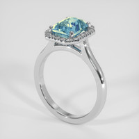 3.01 Ct. Bi Color Sapphire Ring, 14K White Gold 2