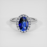 2.54 Ct. Blue Sapphire Ring, 14K White Gold 1